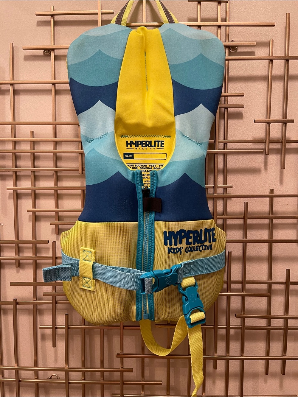 Hyperlite Kids Swim Life Jacket - Yellow and Teal Support Vest